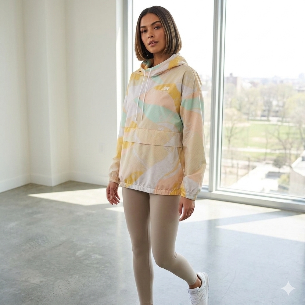 New Balance Packable All Terrain Anorak In Pastel Camo Size Med